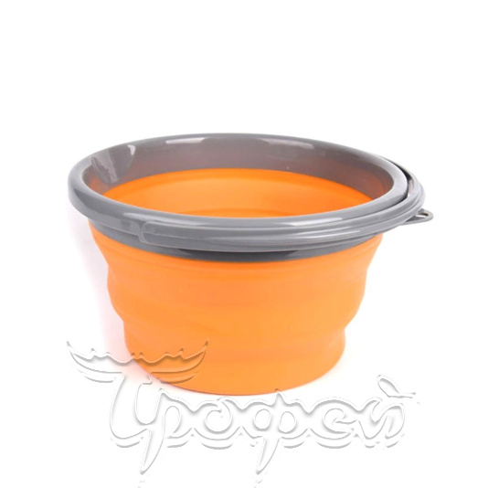 Ведро складное силиконовое 10л оранжевый (TRC-091) 