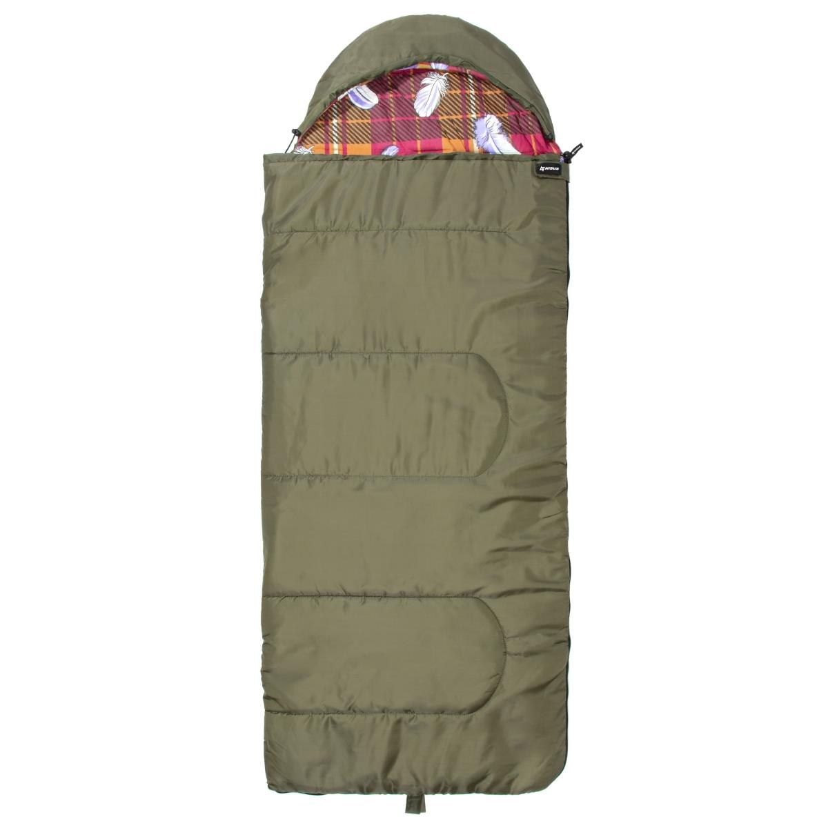 

Спальный мешок TRAVEL (180*70) Hollow fiber 200 зелёный Nisus, N-SB-H200-180x70