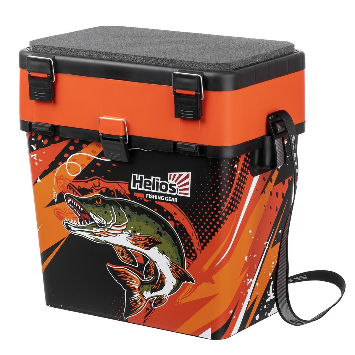 Ящик рыболовный зимний PIKE оранжевый (HS-IML-19-O) Helios кашпо ящик деревянный 30х20х14 5 см кедр