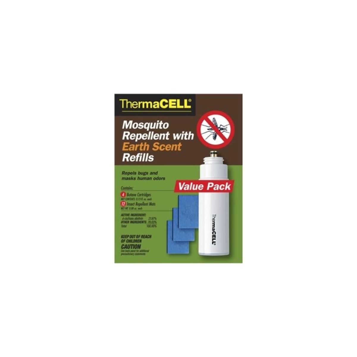 Набор запасной с запахом земли 4 газовых картриджа + 12 пластин (E4) ThermaCell комплект от комаров nadzor