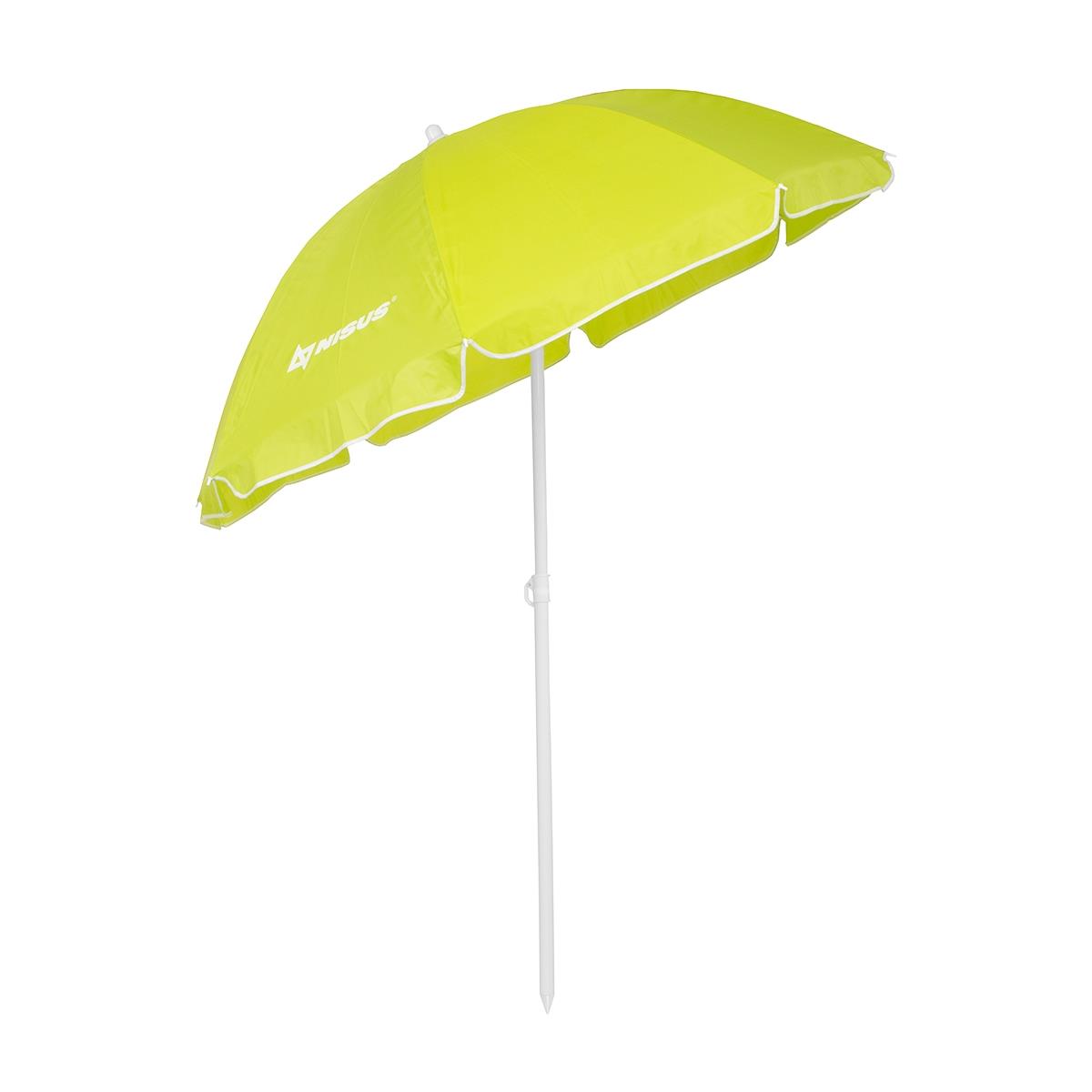 Зонт пляжный d 2,00м с наклоном салатовый (28/32/210D) NA-200N-LG NISUS зонт пляжный ø 1 7 м с наклоном n 200n sb nisus