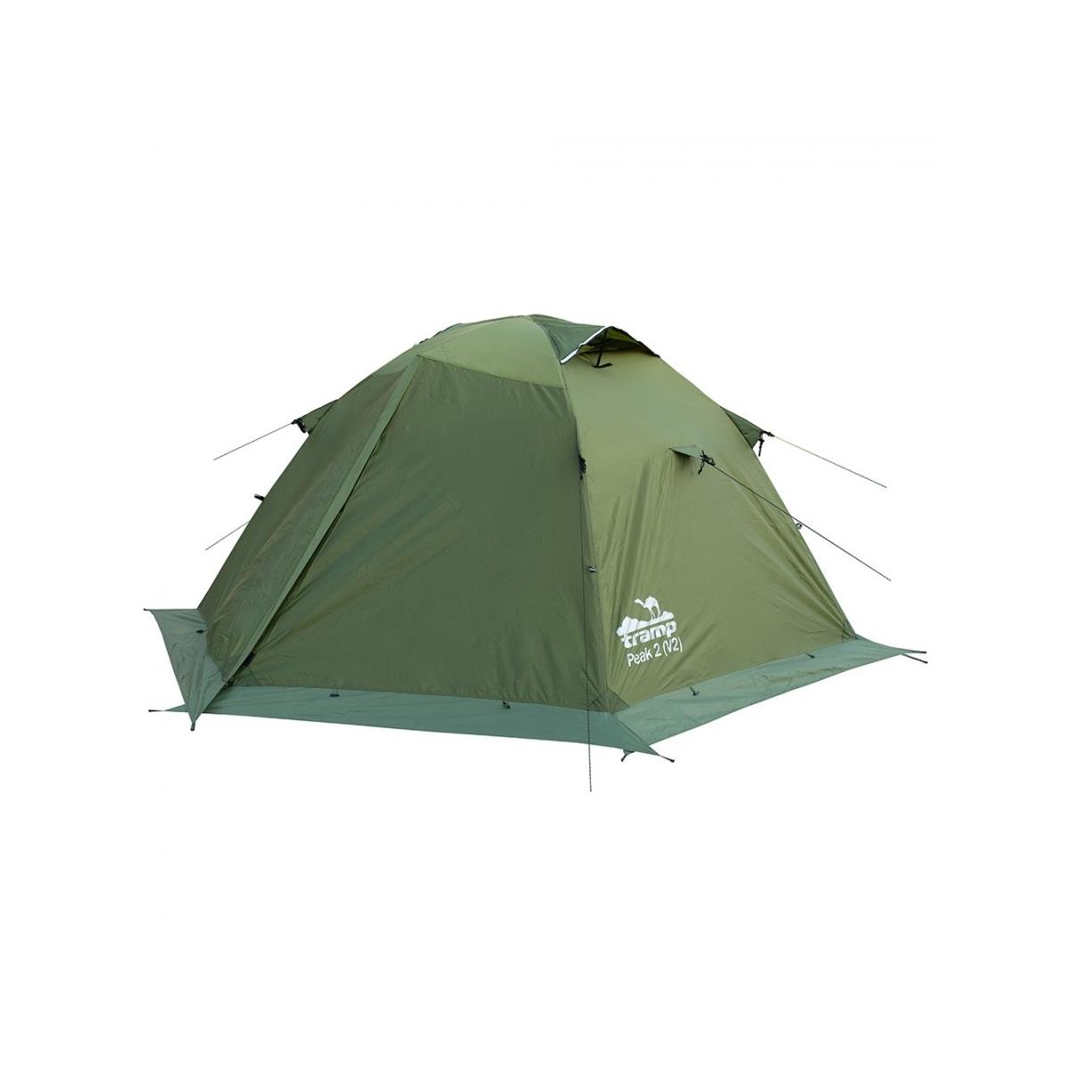 Палатка PEAK 2 V2 зеленый (TRT-25) Tramp трехместная палатка rock 3 v2 зеленый trt 28 tramp