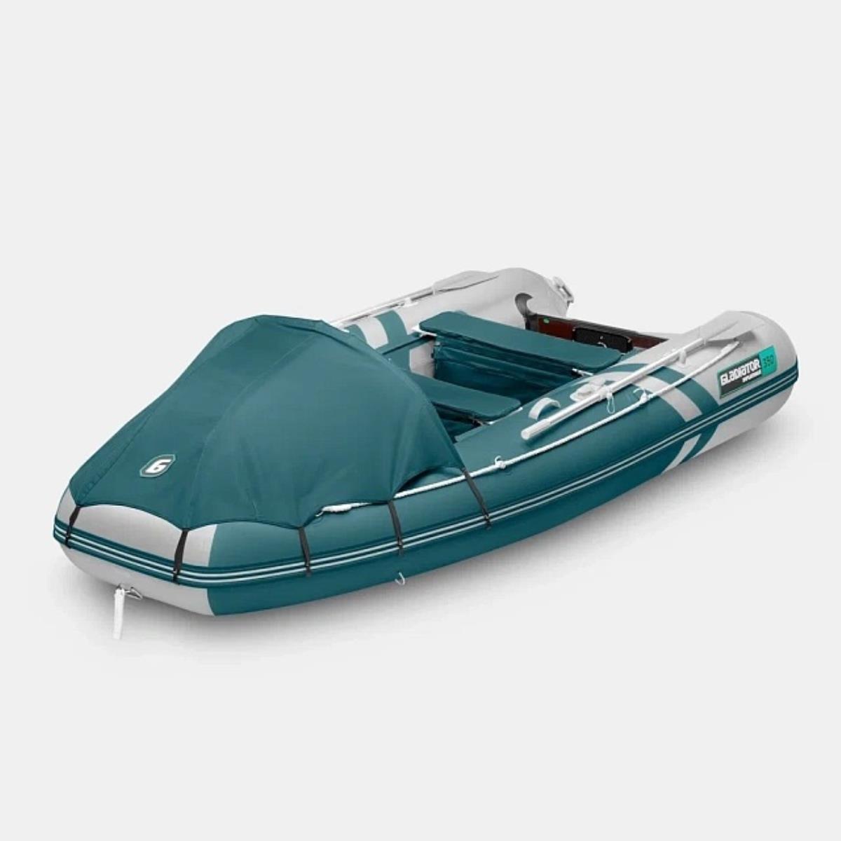 Лодка надувная ПВХ GLADIATOR E330PRO морской зеленый-белый