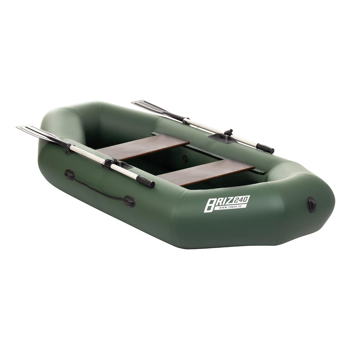 Лодка Бриз 240 (зеленый) Тонар насос ножной с манометром 2 цилиндра