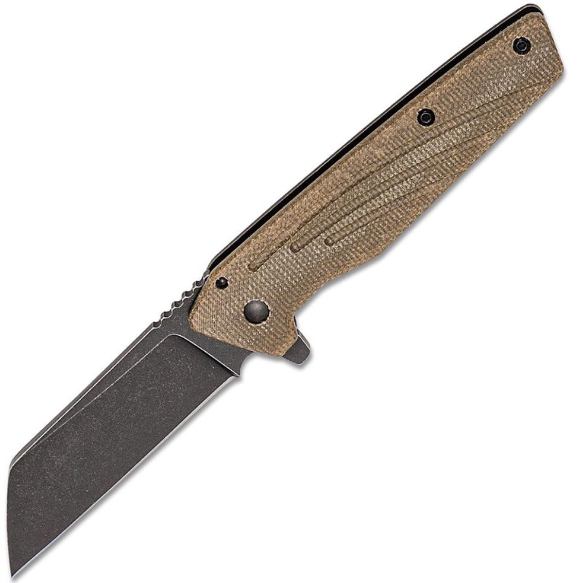 Нож Besra складн.,коричневая рукоять, микарта/титан, клинок AUS8, чёрн.покр. (9000)   ONTARIO складной нож ontario utilitac