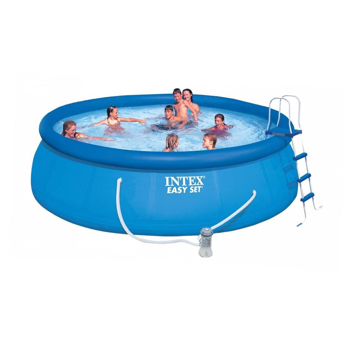 Бассейн Easy Set 4,57х1,22м + фильтр-насос 220в (26168) INTEX тент 396 см круглый для надувного бассейна intex easy set pool 28026