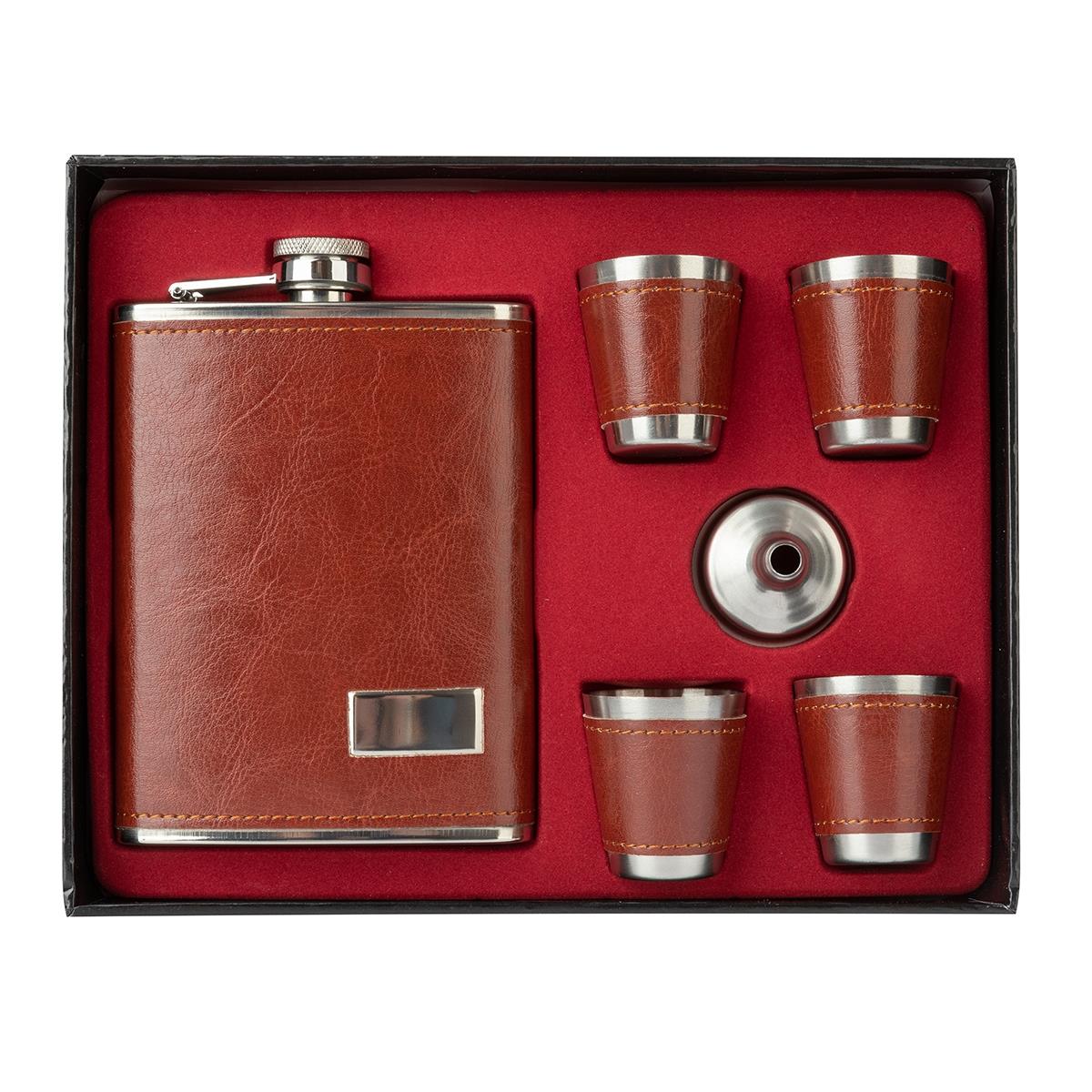 Набор Фляжка (кожа) (А07) Helios