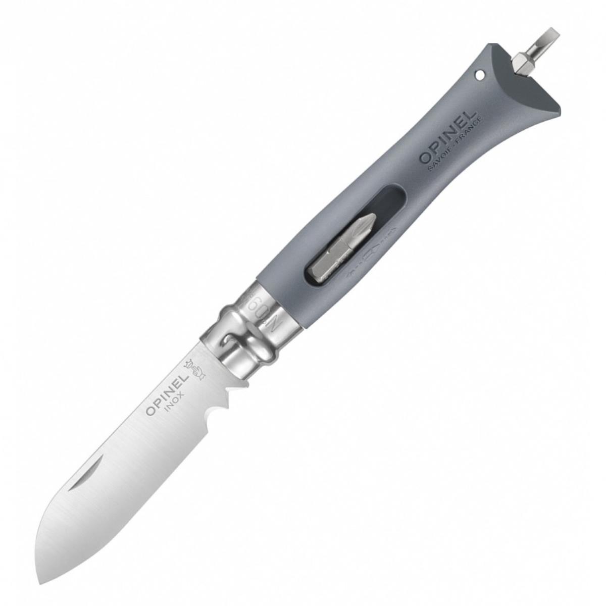 Нож №9 VRI  DIY Grey (нержавеющая сталь, рукоять пластик, длина клинка 8 см) 0017926 OPINEL заглушка klus p45 flat arlight пластик