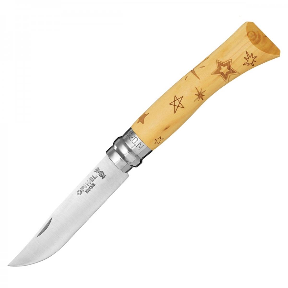 Нож №7 VRI Nature-Stars (звезды) нержавеющая сталь, рукоять самшит, длина клинка 8см OPINEL держатель для полотенец lemer nature цвет хром
