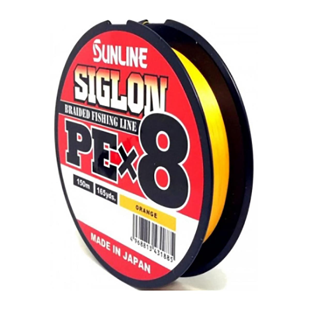 Шнур SIGLON PE×8 150M (Orange) #3/50LB Sunline шнур вощеный на бобине d 1 5мм l 50м