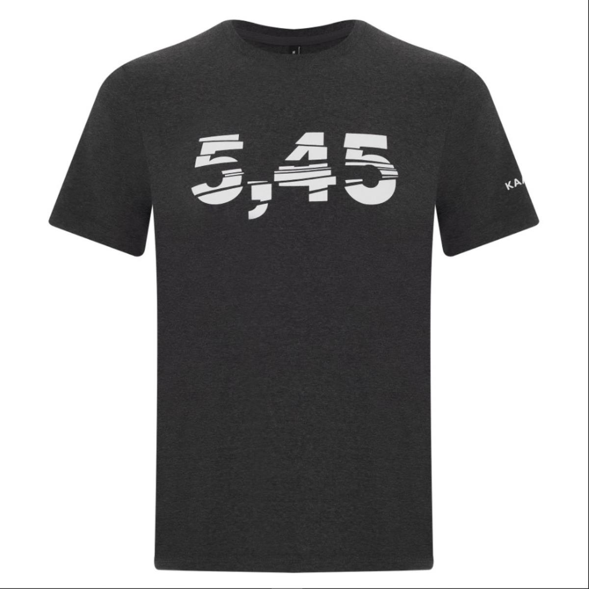 Футболка с принтом "5,45 new"; серая; размер XL (KKF000084) Калашников