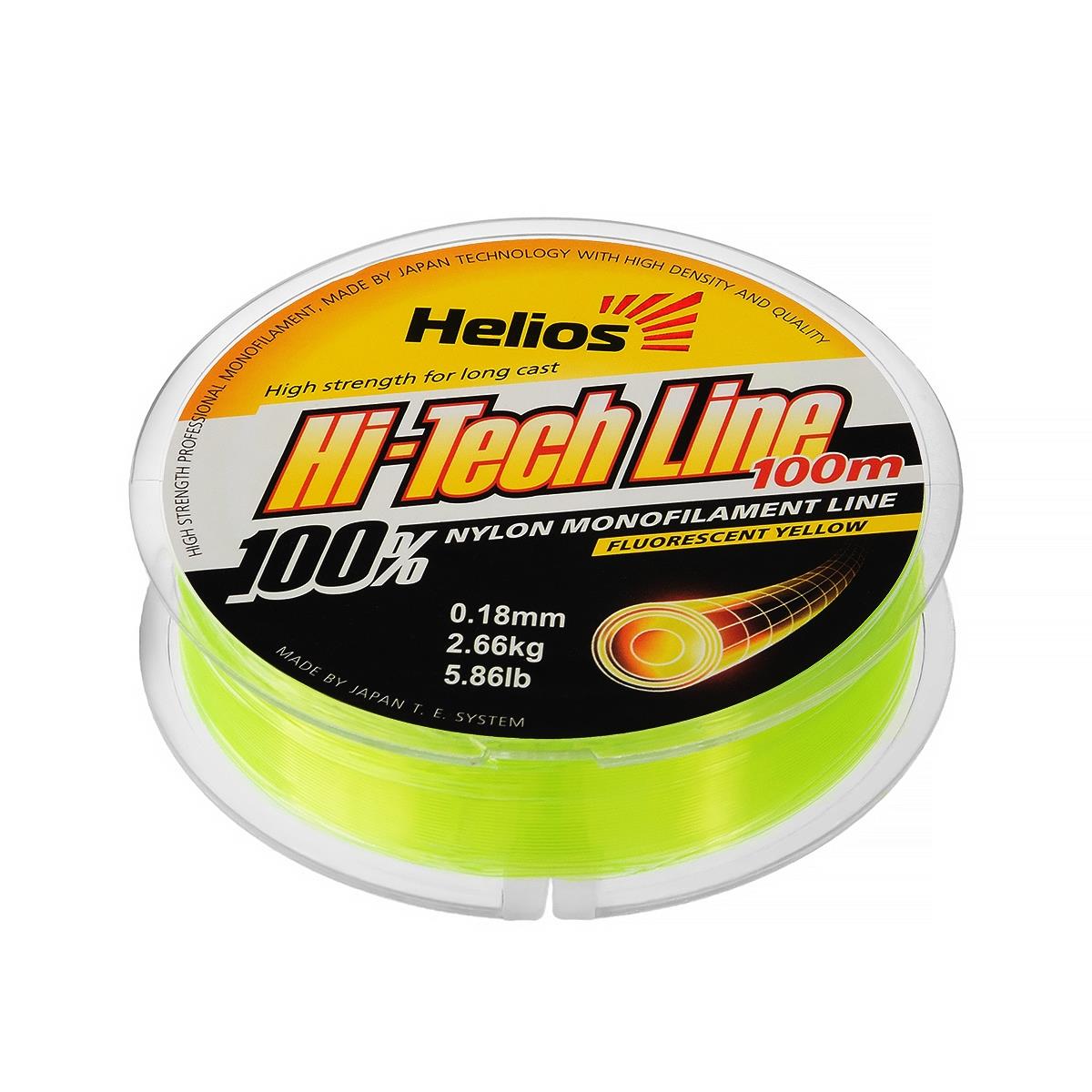 Леска Hi-tech Line Nylon Fluorescent Yellow 100 м 