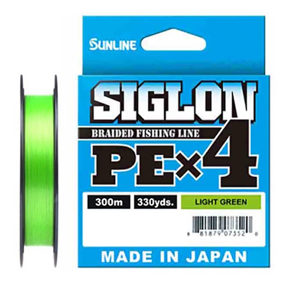 Шнур SIGLON PE×4 300M(Light Green) #2/35LB Sunline плетеный синтетический шнур truenergy