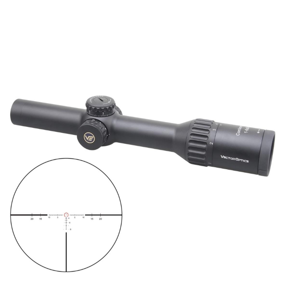 Прицел оптический Continental Tactical ED 1-8x24, сетка VET-BTR (MIL),подсв (SCOC-T37) Vector Optic VECTOR OPTICS