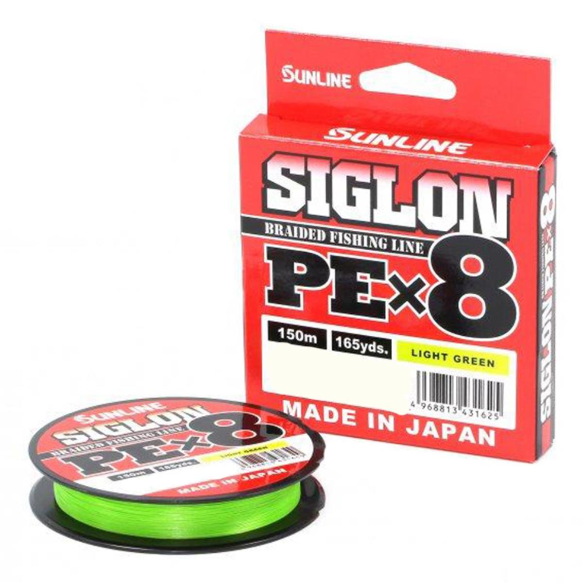 Шнур SIGLON PE×8 150M (Light Green) Sunline шнур вощеный на бобине d 1 5мм l 50м