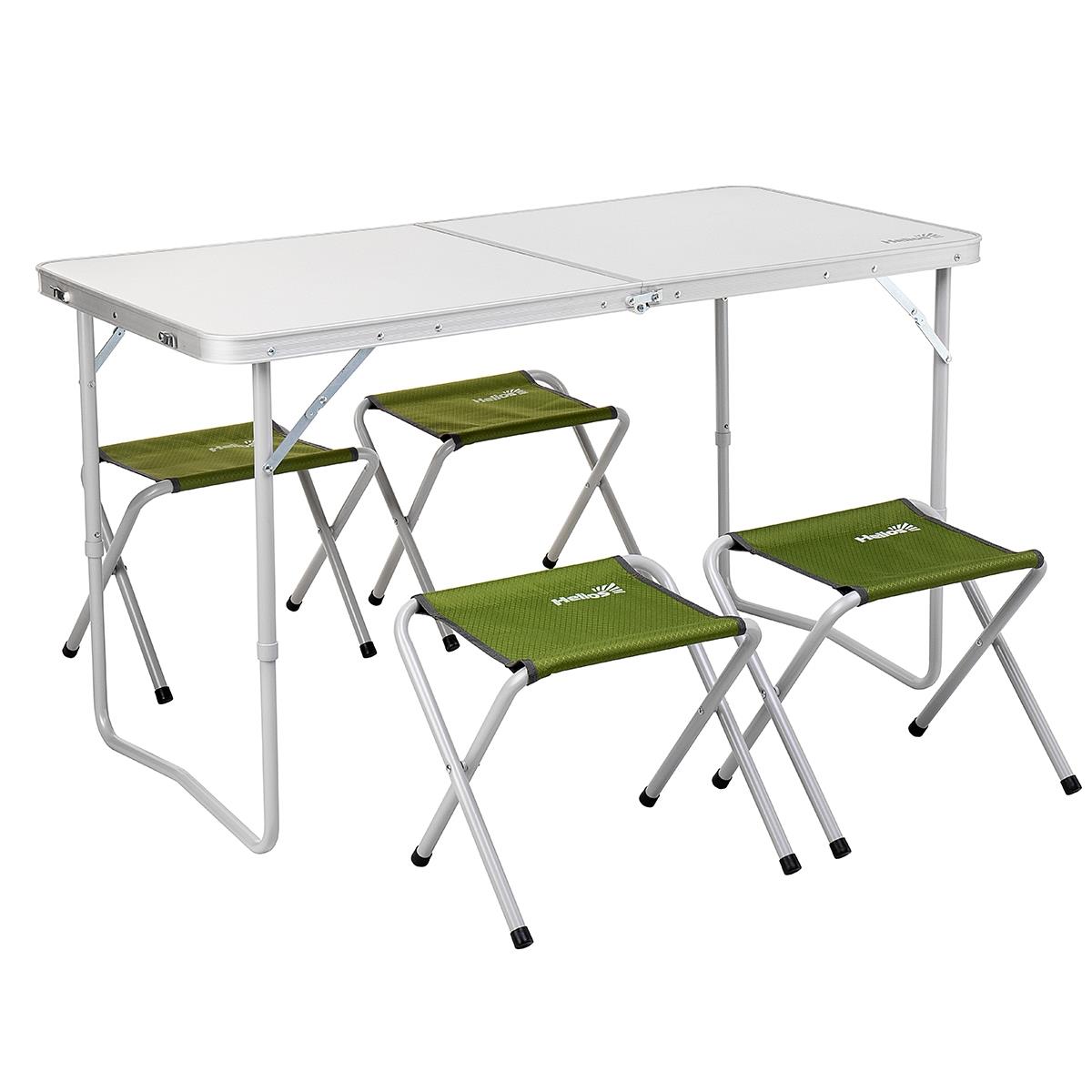 Набор мебели стол + 4 табурета в чехле Green (Т-FS-21407+21124-SG-1) стальной каркас, пр-во Тонар Helios