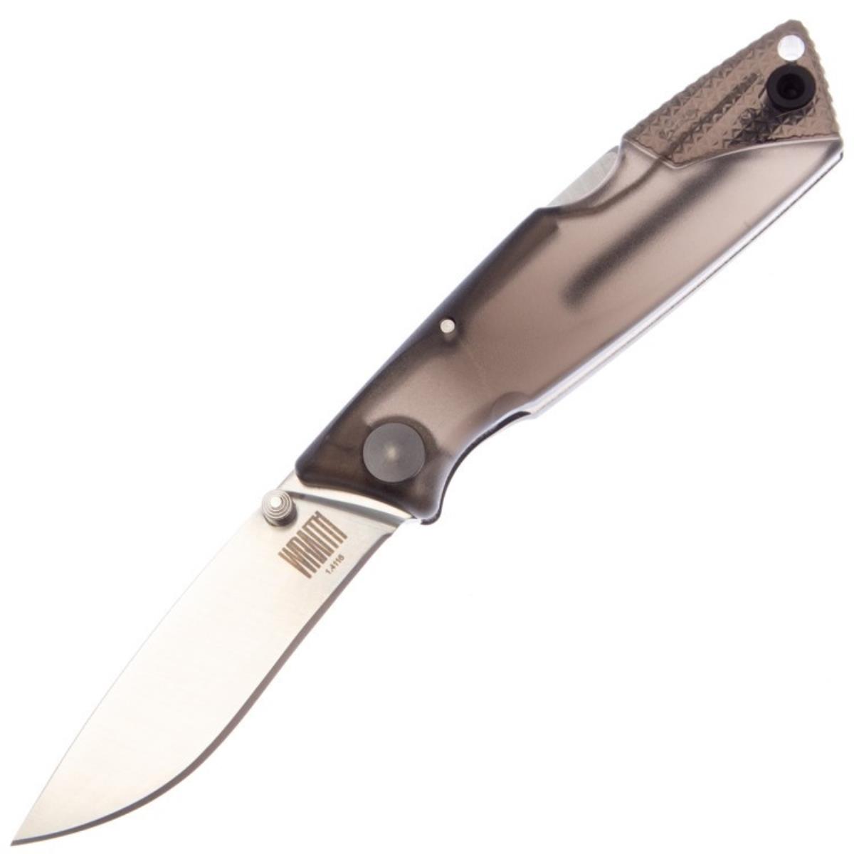 Нож Wraith Ice Series Smoke складн.,серо-коричневая полимерная рукоять, клинок AUS8 (8798SM)  ONTARIO нож складной ontario сталь 7cr17mov рукоять термопластик grn камуфляж