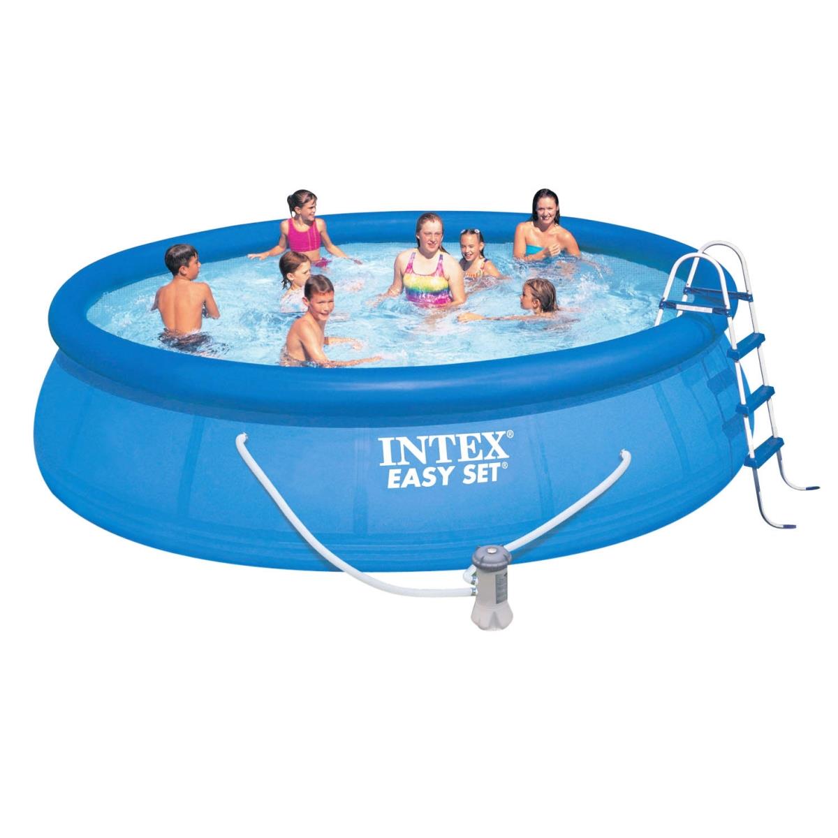 Бассейн Easy Set 4,57х1,07м + фильтр-насос 220в (26166) INTEX тент 396 см круглый для надувного бассейна intex easy set pool 28026