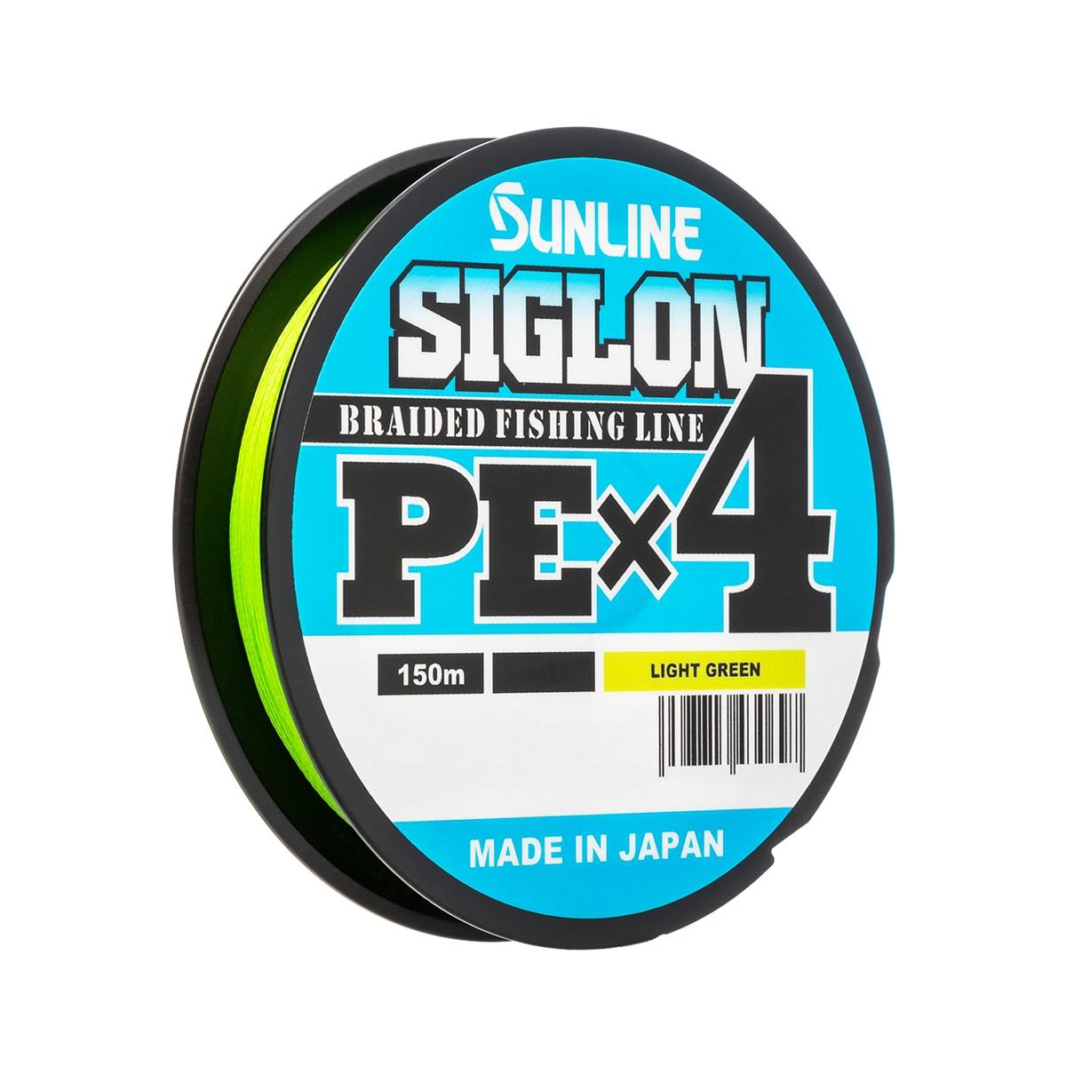 Шнур SIGLON PE×4 150 м (Light green) Sunline крученый полиамидный шнур стройбат