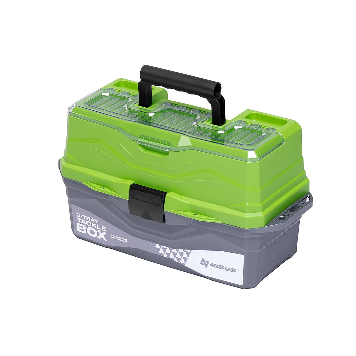 тара ру ящик п э 400300120 мм сплошной с внешней ручкой синий 18588 Ящик для снастей Tackle Box трехполочный зеленый (N-TB-3-G) NISUS