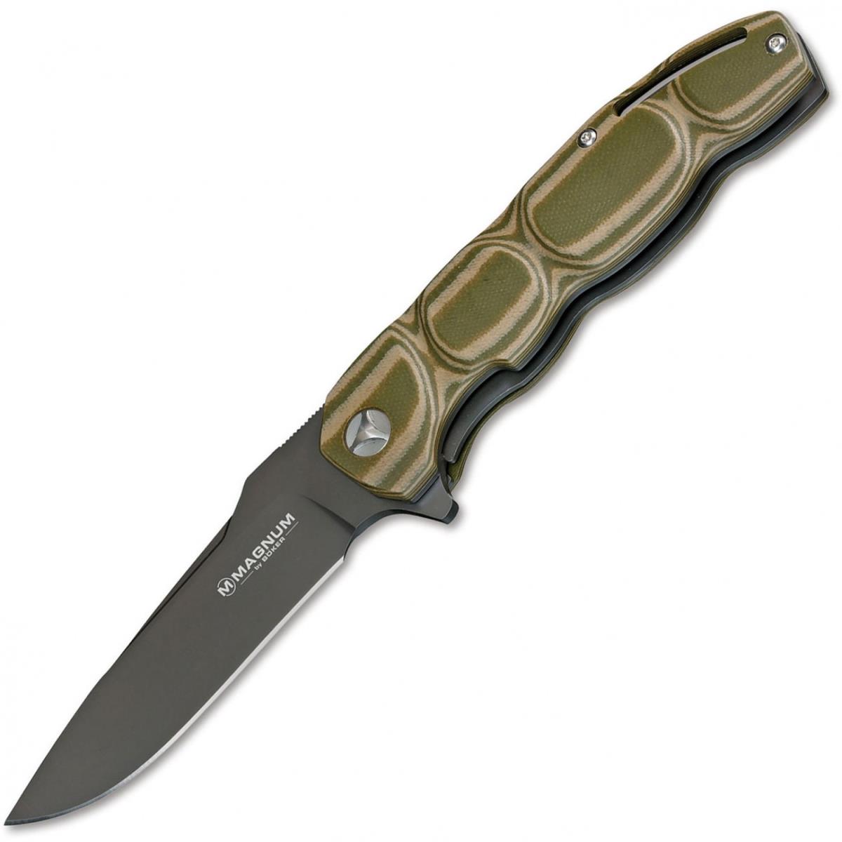 Нож  складной рукоять зелёная G-10, сталь 440B   BK01MB702 Leader Boker