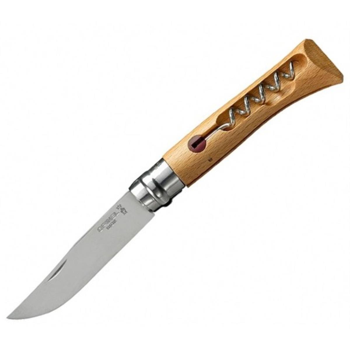 

Нож №10 нержавеющая сталь, рукоять - бук, со штопором OPINEL, 001410 нож нерж.ст