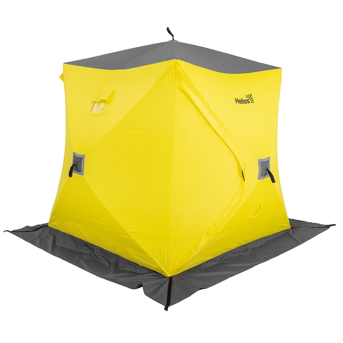 Палатка зимняя утепл. Куб 1,8х1,8 желтый/серый (HS-WSCI-180YG) Helios