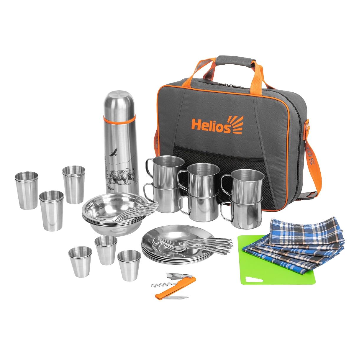 Набор для пикника Camping на 6 персон с термосом (HS-CG-T-6) Helios набор для пикника camping world