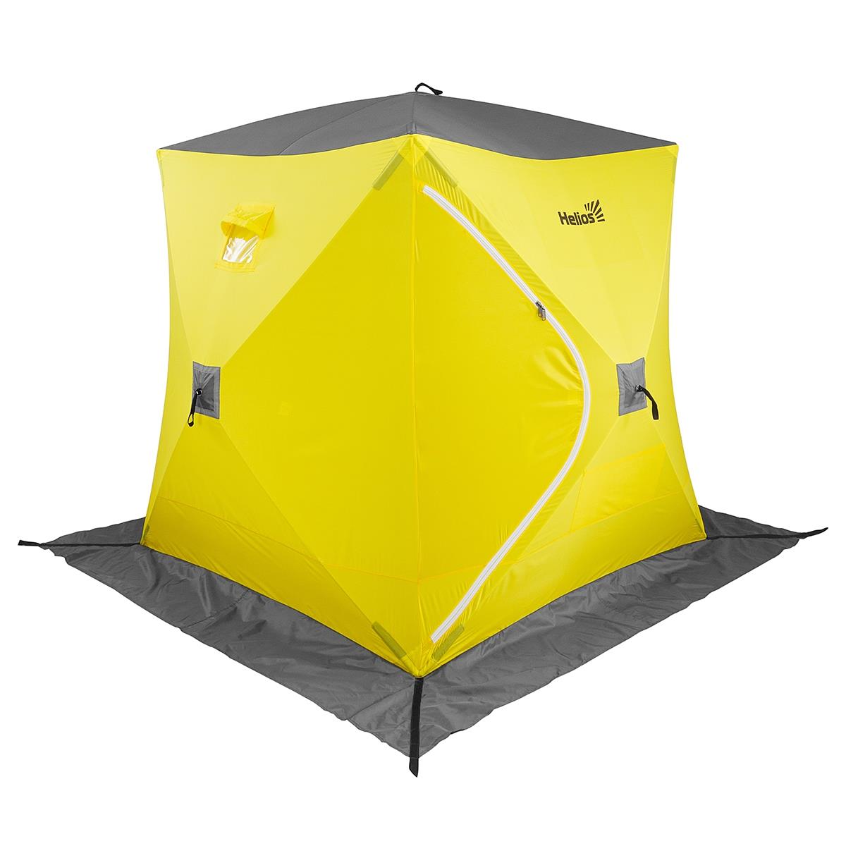 Палатка зимняя Куб 2,1х2,1 желтый/серый (TR-WSC-210YG) ТРОФЕЙ застежка для сумки пришивная 6 × 4 см белый