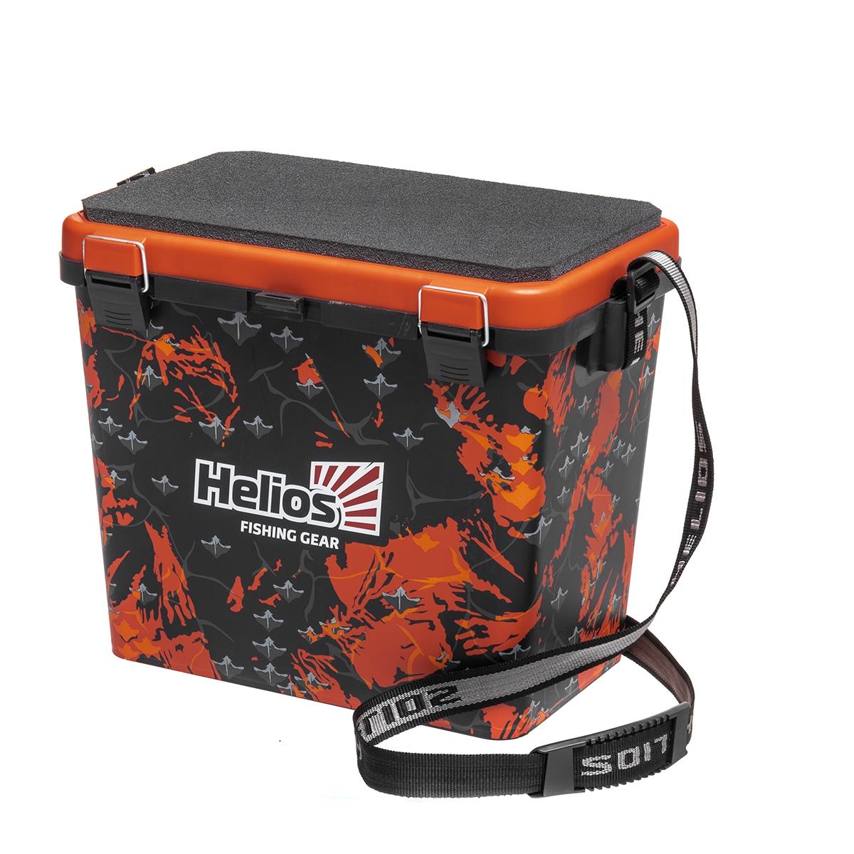 Ящик рыболовный зимний SHARK односекционный оранжевый Helios джип радиоуправляемый monster 1 16 эффект дыма световые эффекты работает от аккумулятора оранжевый