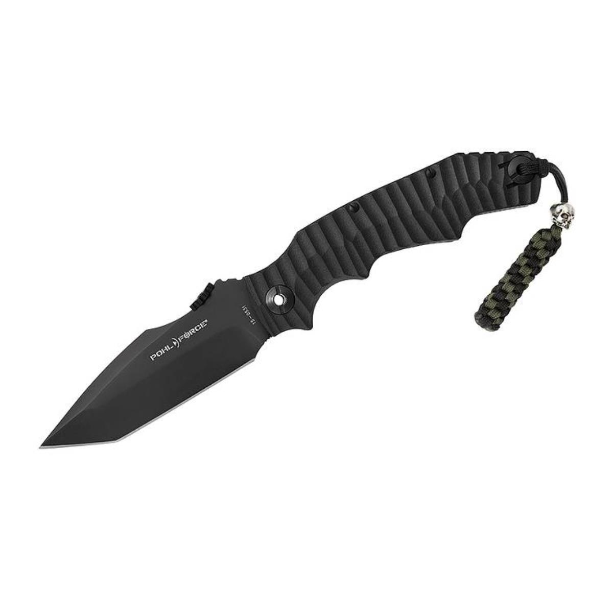 

Нож складной танто сталь CTS-BD1 чёрная, рукоять Zytel накладки чёрн. PF1048 Alpha Five Survival Pohl Force, PF1048