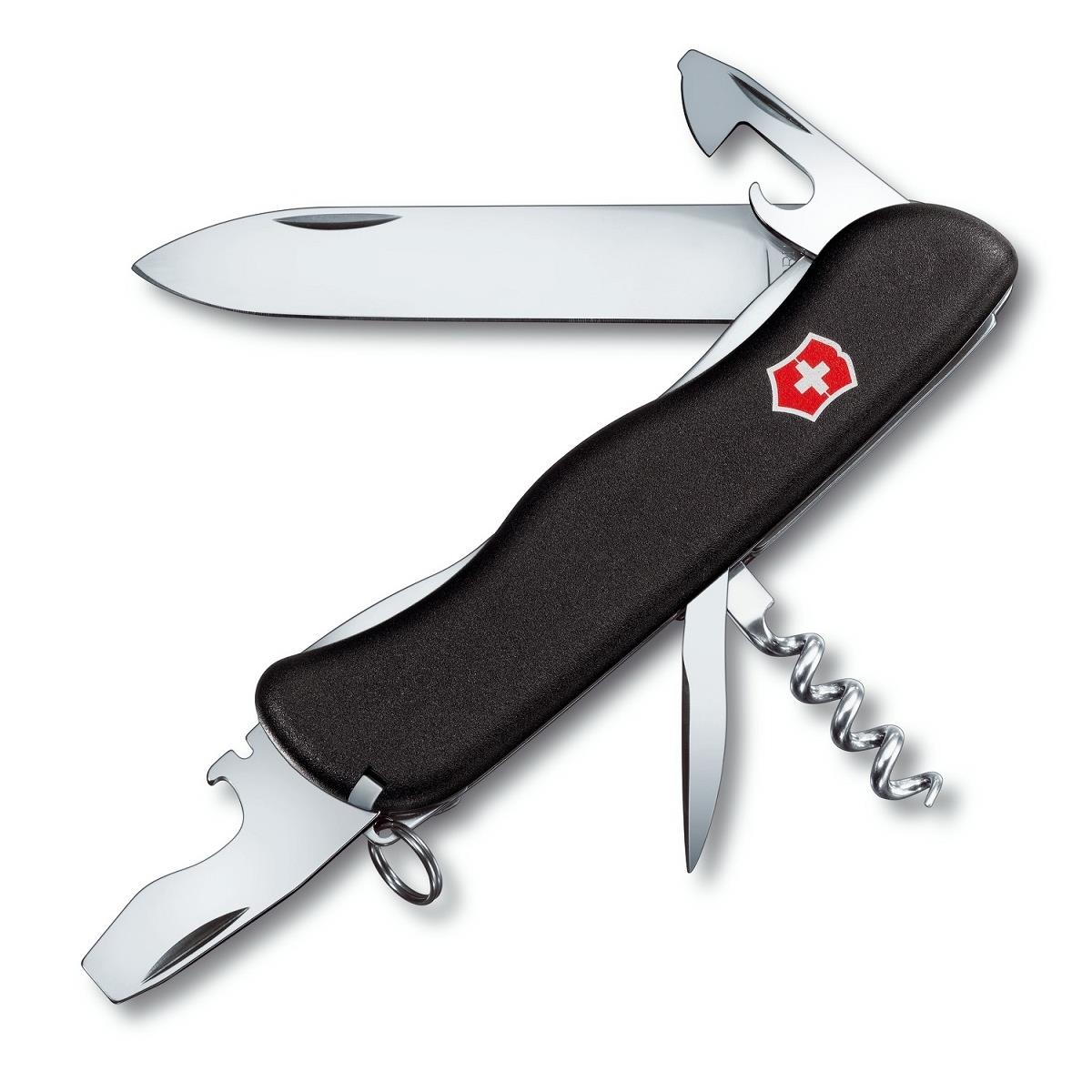 Нож 0.8353.3 Nomad (111mm) VICTORINOX ножницы кухонные 21 см с открывалкой и орехоколом сталь пластик черные black style