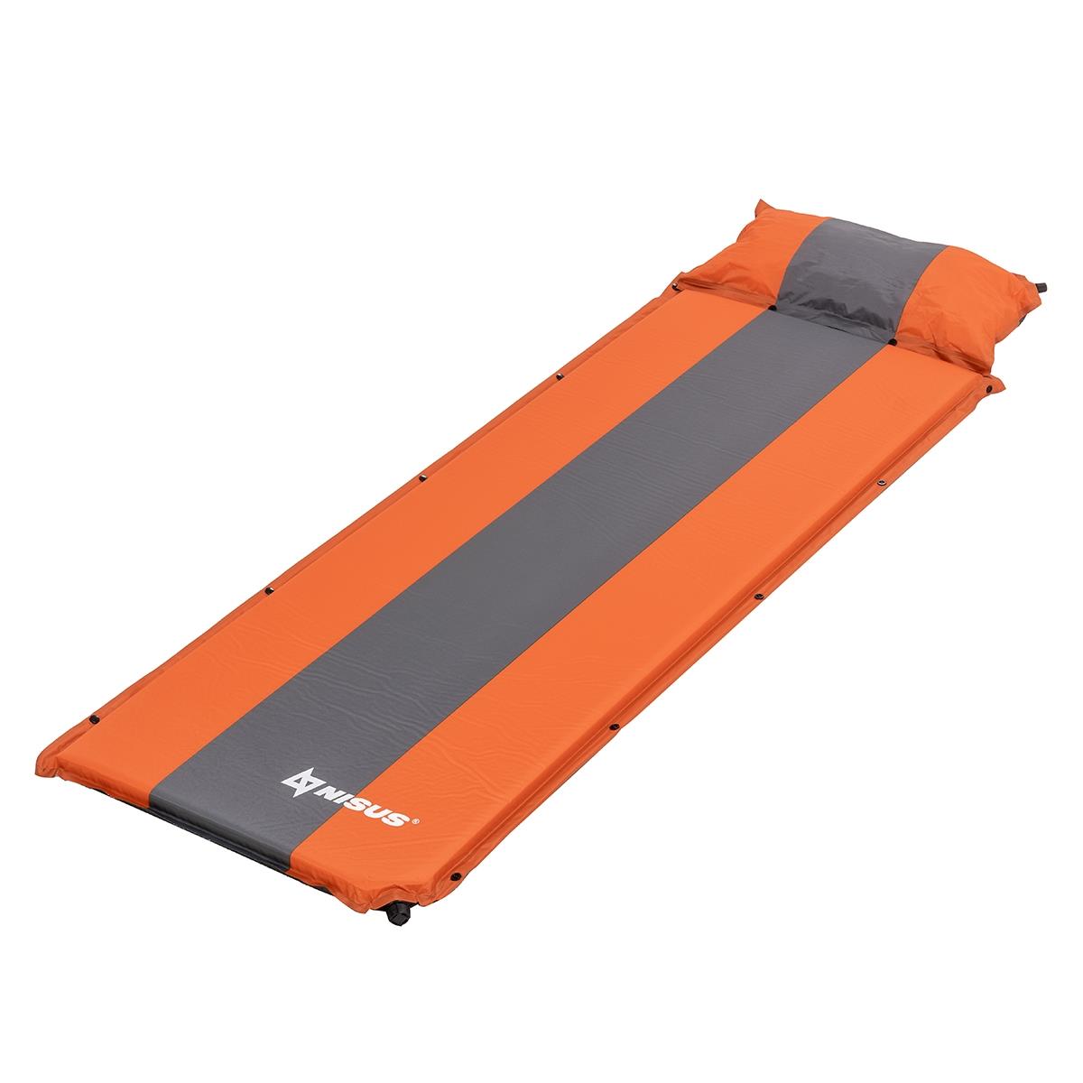 Коврик самонадув. с подушкой 30-170x65x5 оранжевый/серый (N-005P-OG) Nisus массажный коврик подлокотника ящерица с красной окантовкой 26×15 см