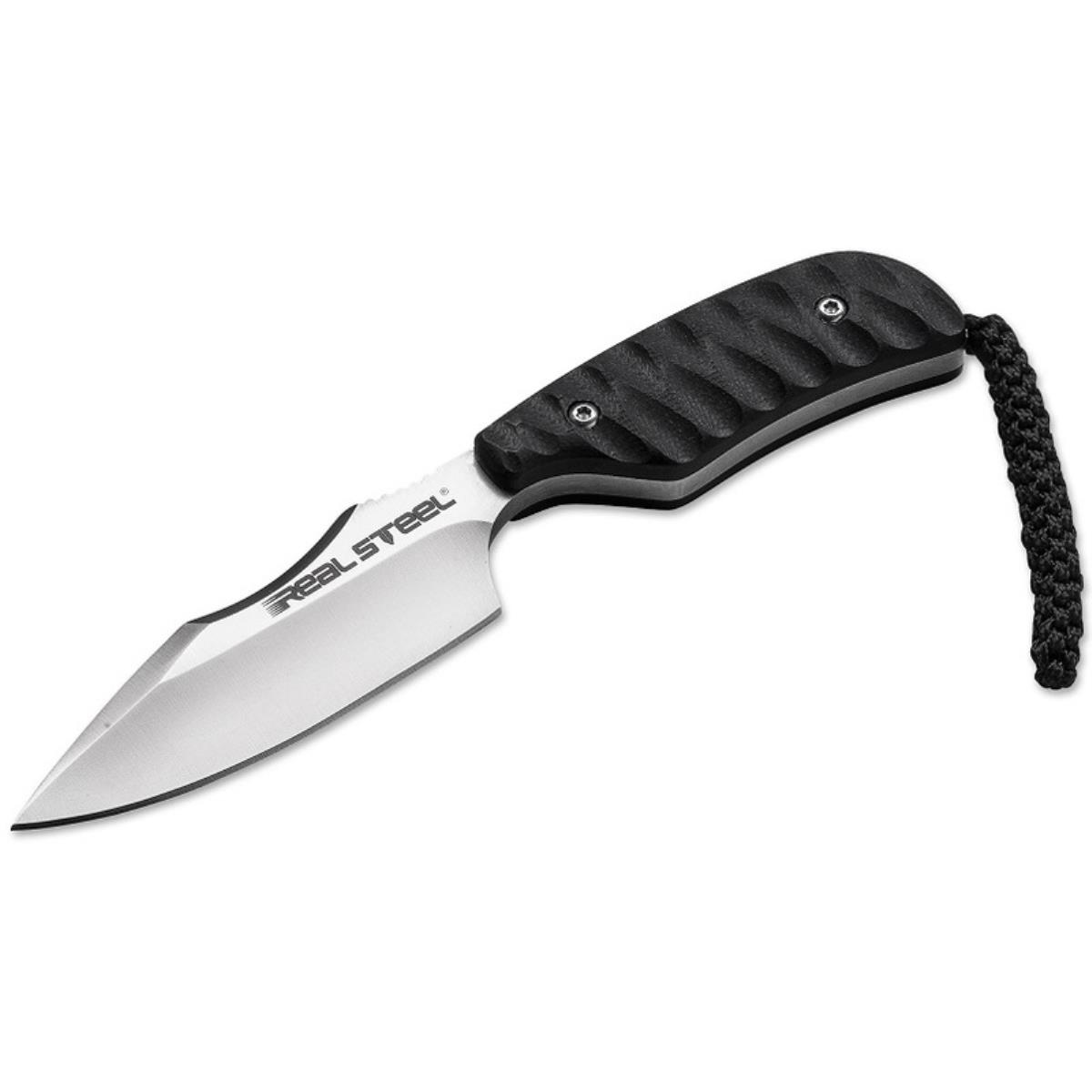 

Нож RealSteel, лезвие 74 мм, рукоять G10 чёрная, чехол Kydex Sanrenmu, Mini130A black