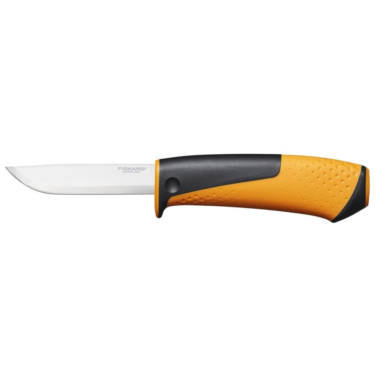 Нож универсальный с точилкой в чехле Fiskars (1023618) нож туристический универсальный fiskars