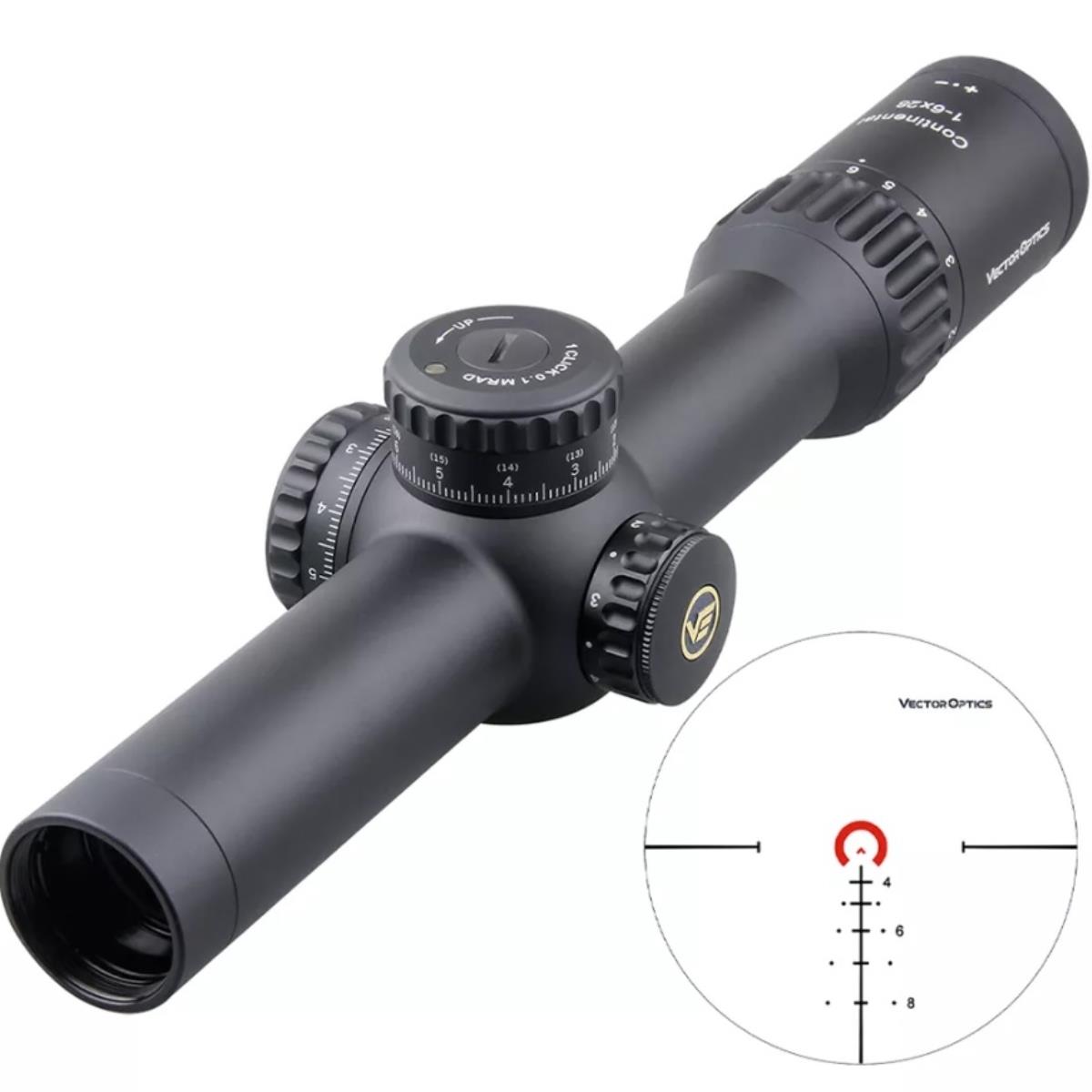 Прицел оптический Continental 34mm 1-6x28 FFP, сетка VCT-BNW (MIL),подсветка (SCFF-31) Vector Optic VECTOR OPTICS