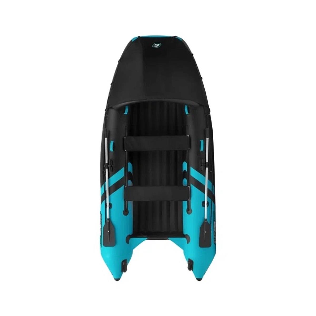Лодка надувная ПВХ GLADIATOR E330PRO черно-бирюзовый дренажное антискользящее покрытие пластфактор