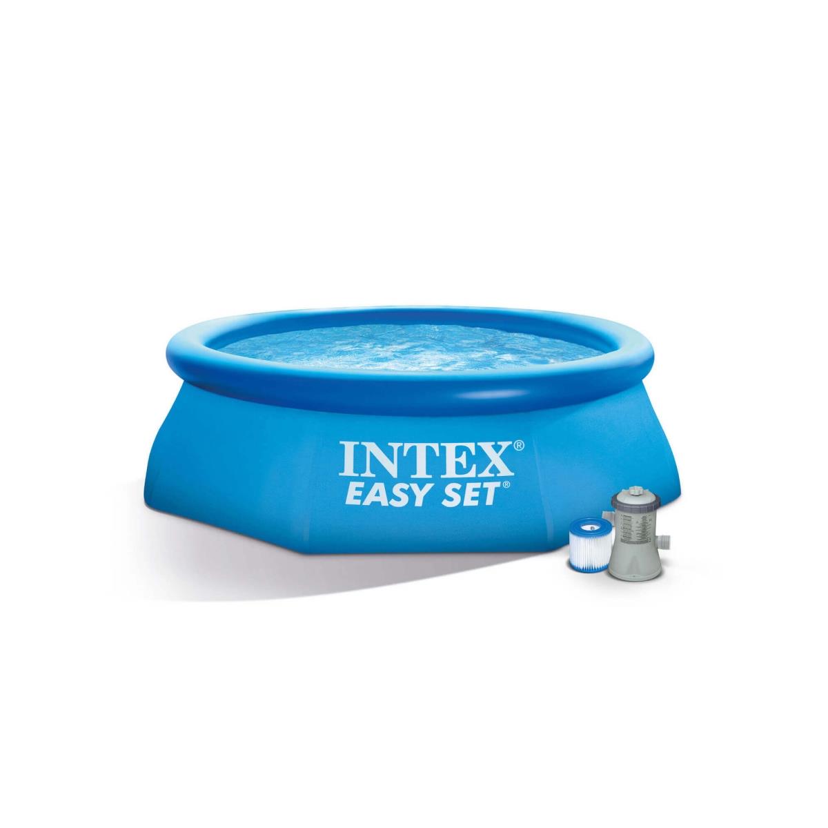 Бассейн Easy Set 2.44 х 0,61 м + фильтр-насос (28108) INTEX бассейн надувной intex 244х61 см easy set 28108np фильтр насос 1942 л