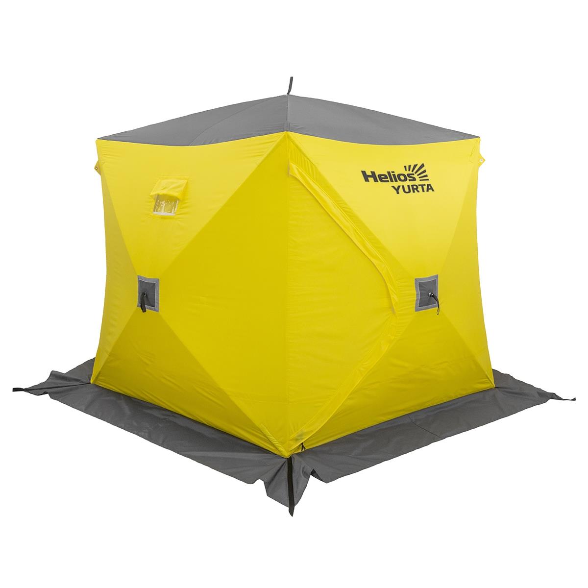 Палатка зимняя утепл. ЮРТА Premium желтый/серый (HS-WSCI-P-YG) Helios застежка для сумки пришивная 6 × 4 см белый