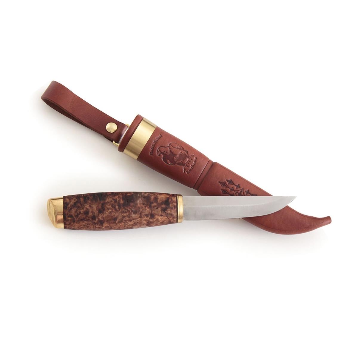 Нож Juhla AH_9622rst - с фиксир.клинком, дерев.рук-ть,97 мм. клинок 12C27 Ahti для складного ножа кожа