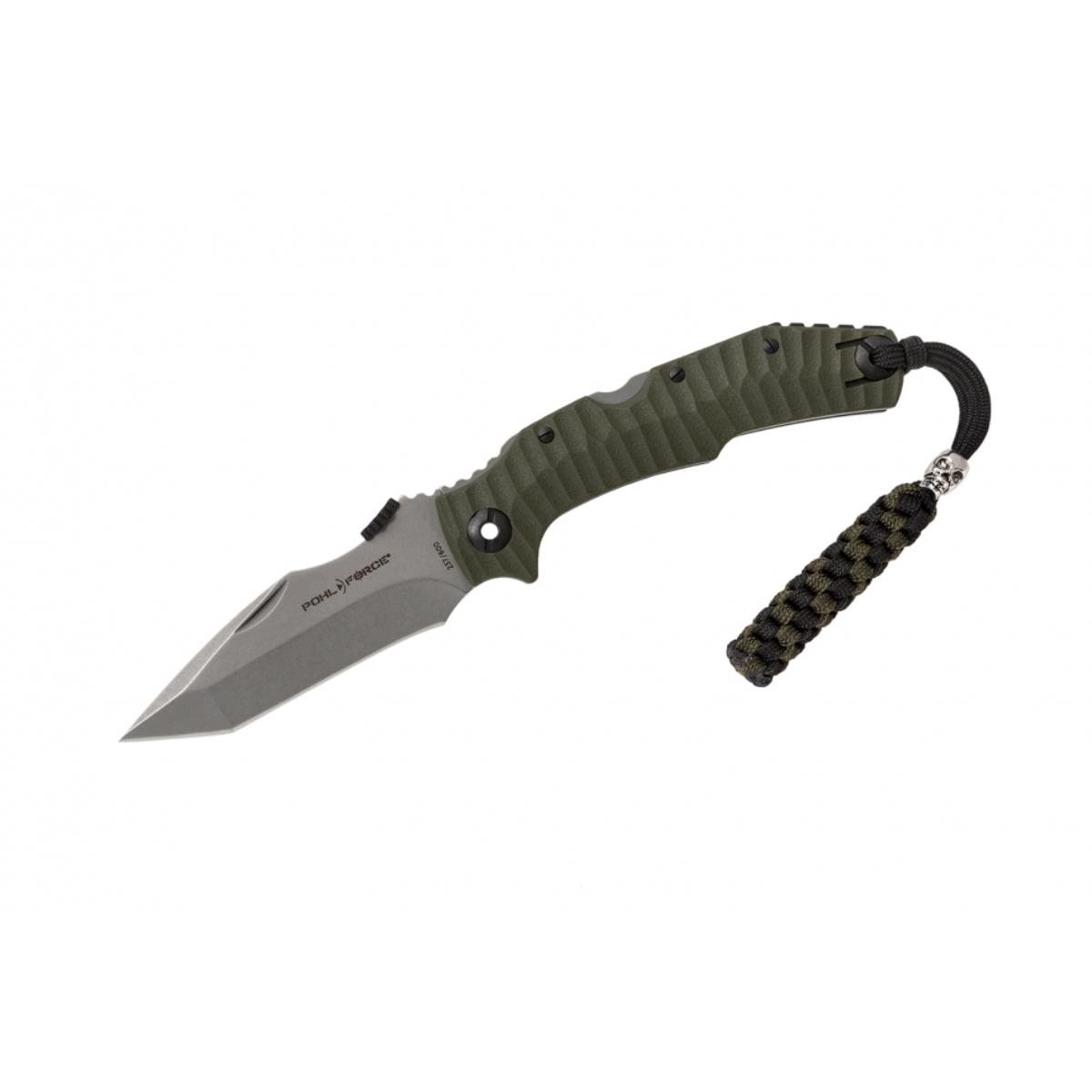 

Нож складной танто сталь CTS-BD1, рукоять Zytel зелёная, PF1070 Bravo Two Tactical Gen2 Pohl Force, PF1070