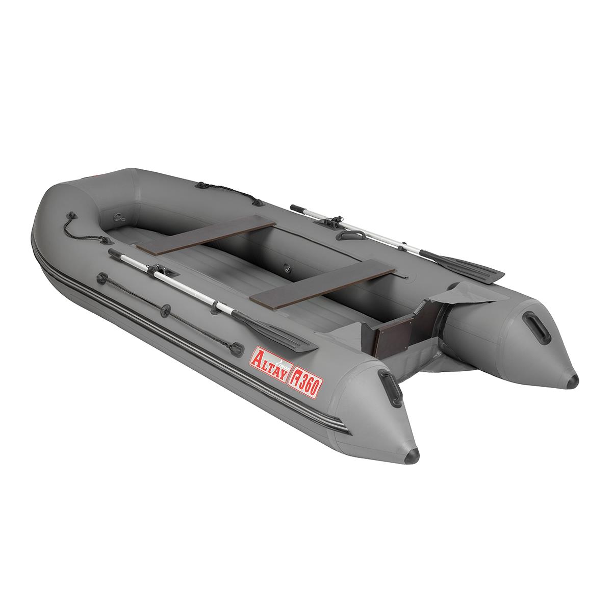 Лодка Алтай А360 (серый, надувное дно) Тонар насос ножной cartage с манометром 2 цилиндра