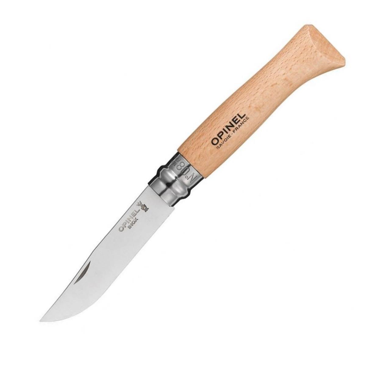 Нож №8 VRI Tradition Inox (нерж.сталь, рукоять бук, длина клинка 8,5 см) 1230805 OPINEL набор из 3 х кухонных ножей samura mo v в подарочной коробке поварская тройка сталь aus 8 рукоять g10