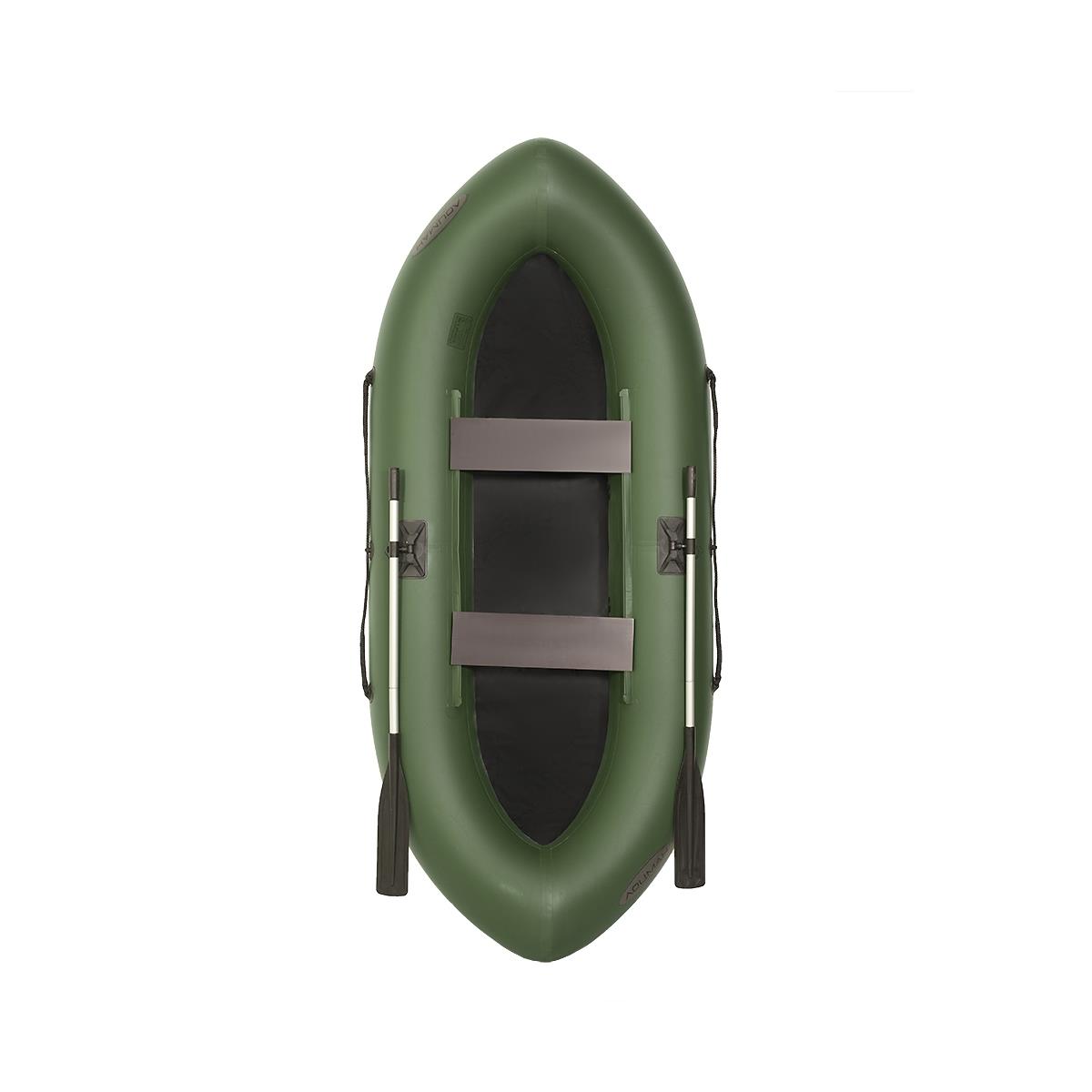 Лодка гребная Лоцман Турист 280 зелёный переноска для банок 6 отсеков