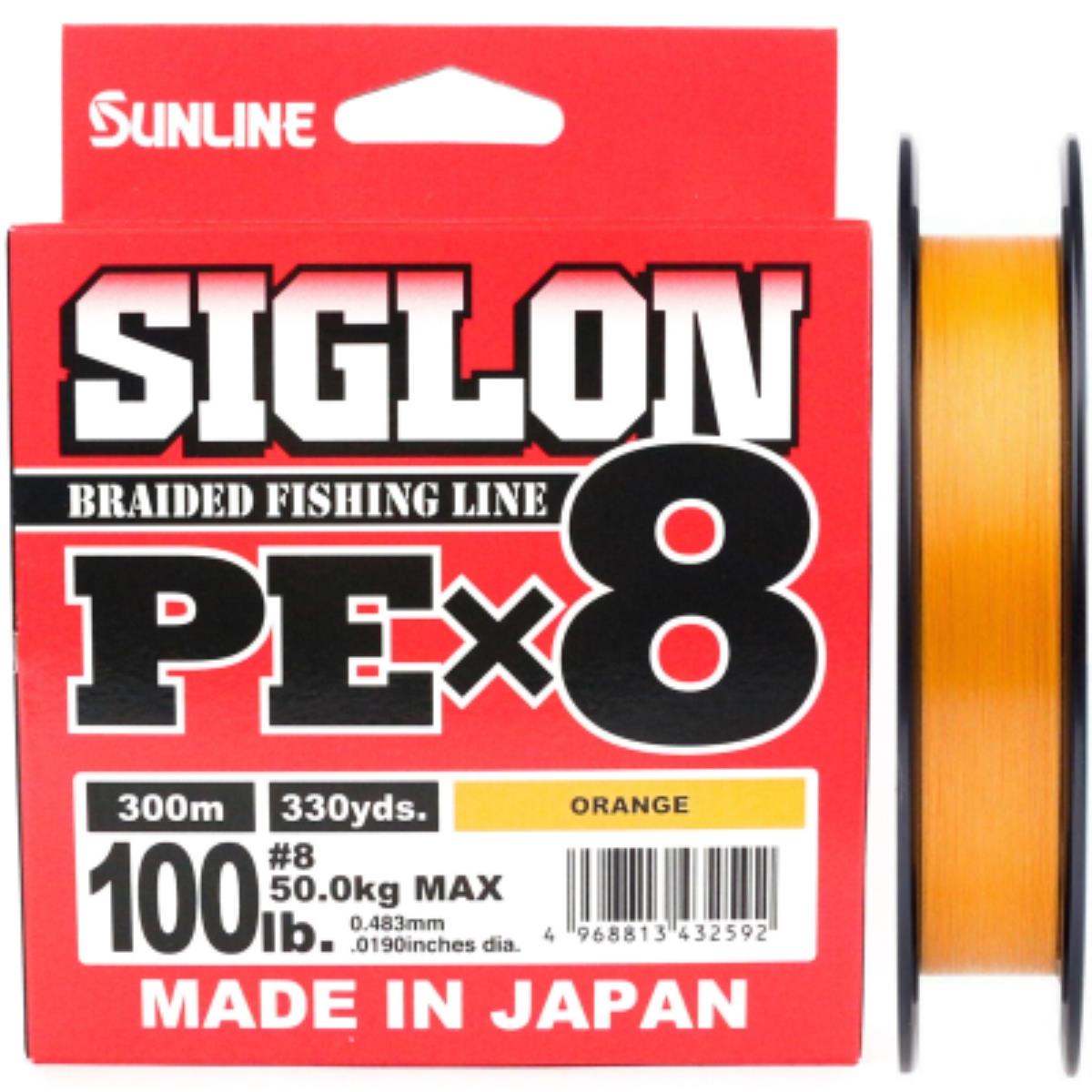 Шнур SIGLON PE×8 Orange 300 м Sunline