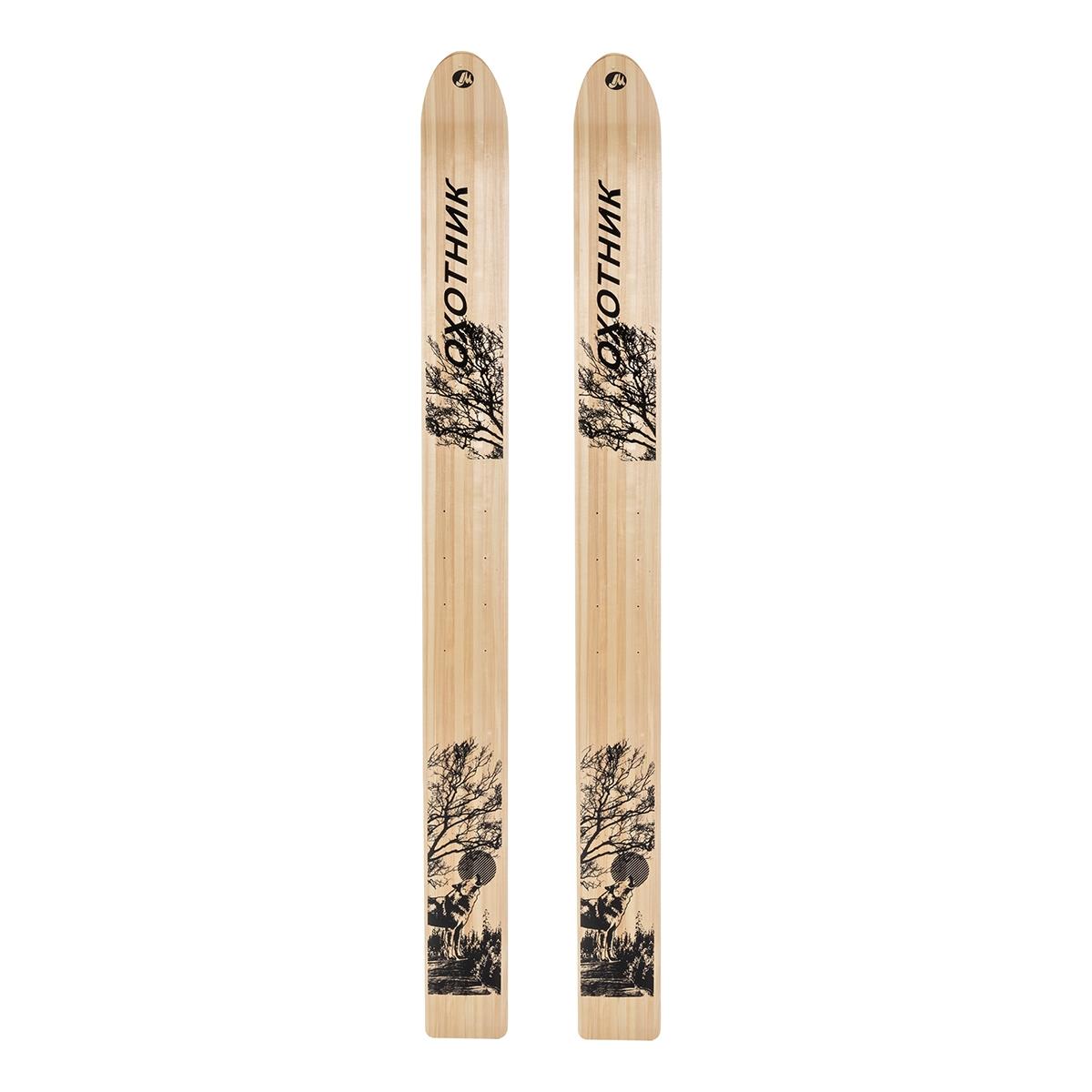 Лыжи деревянные Охотник 175 см без накладок Маяк деревянные крючки тдв