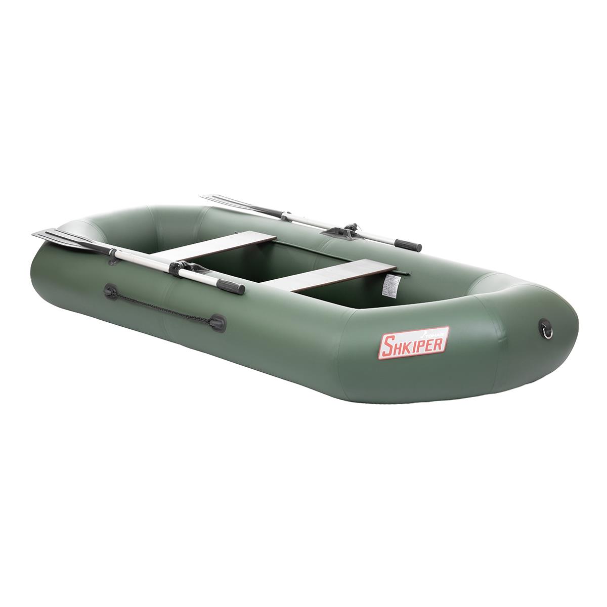 Лодка Шкипер А280 (надувное дно) (зеленый) Тонар ножной насос kraft