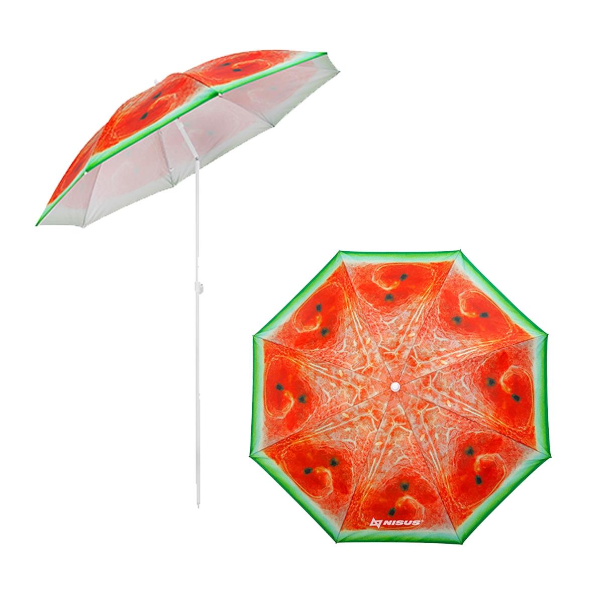 Зонт пляжный d 1,8м с наклоном Арбуз (19/22/170Т) NA-BU1907-180-W Nisus арбуз оранжевый медок f1