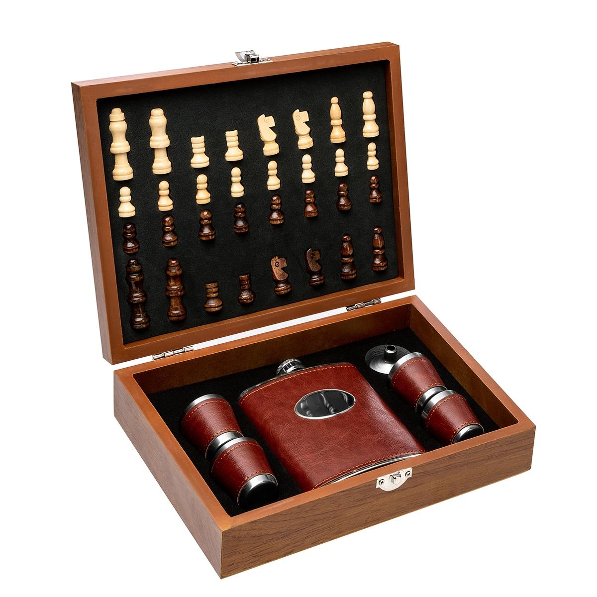 Набор-чемодан с шахматами (HS-GT-TZ201) Helios набор для вина 4 предмета термометр кольцо открывашка пробка шахматы в комплекте