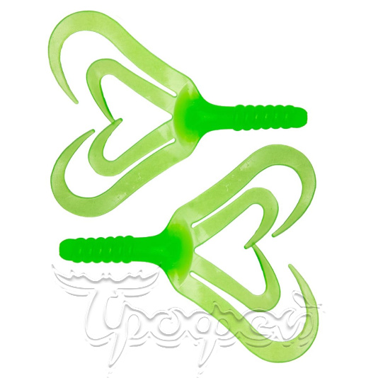 Твистер Credo Four tail 3,35"/8,5 см Electric green (HS-20-007-N) 